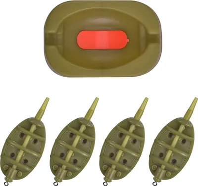 Produktbild von Inline Methode Feeder Set für Karper Angeln - 4 Feeders mit Gummi Form