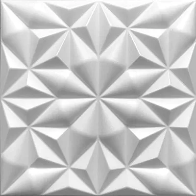 Produktbild von DECCART | 3D-Wandpaneele Onyx Weiß | Dekorative Wandpaneele aus Polystyrol | 50 x 50 cm | 32 Stück / 8 m² | Moderner dekorativer Stil