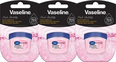 Produktbild von Vaseline Lip Therapy 7G Pink Bubbly | Pflegender Lippenbalsam für optimale Feuchtigkeit mit pinkfarbenen Blubberton | (Pink Bubbly (3er Pack))