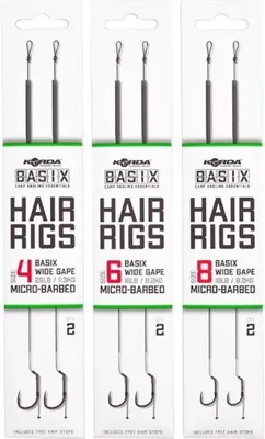 Produktbild von Korda Basix Hair Rigs Wide Gape Size 4 25LB