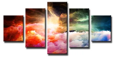 Produktbild von Visario Leinwandbild  160x80 cm – 5-teilig, Bild Wandbild Kunstdruck, aufhängfertig, Echtholzrahmen, Zackenaufhänger, Art. 5546