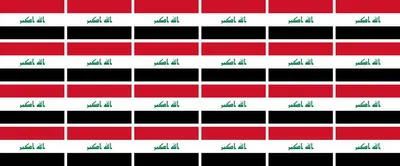 Produktbild von Mini Aufkleber Set - Pack glatt - 33x20mm - selbstklebender Sticker - Fahne - Irak - Flagge / Banner / Standarte fürs Auto, Büro, zu Hause und die Schule - 24 Stück