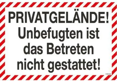 Produktbild von Verbotsschild - PRIVATGELÄNDE ... Betreten nicht gestattet - Gr. ca. 30 x 20 cm - 308638
