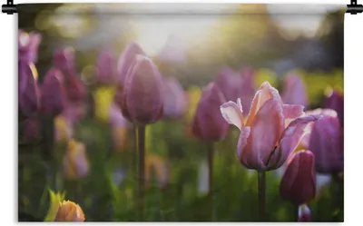 Produktbild von MuchoWow® Wandteppich Wandbehang Tulpen - Farbe - Frühling 60x40 cm Tapisserie Dekoration Wandtuch - Wanddekorationen
