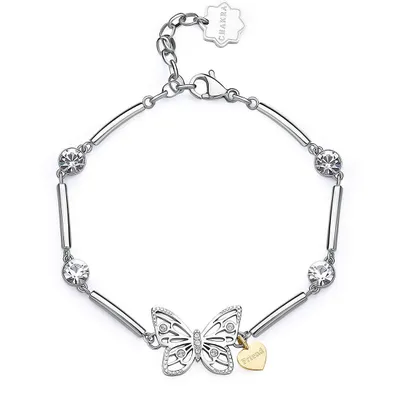 Produktbild von Charmantes Bicolor Armband mit Butterfly Chakra Kristallen BHKB170