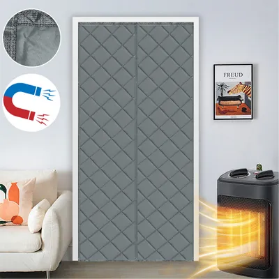 Produktbild von Magnet Wärmeschutzvorhang für Türen Thermovorhang Tür 90x210cm Türvorhang Kälteschutz ohne Bohren Winddicht Für Balkontür