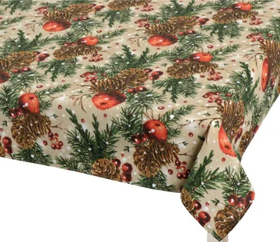Produktbild von Tischtuch CHRISTMAS - 100x100 cm - Grün,Beige,Orange