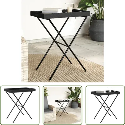 Produktbild von The Living Store Tabletttisch Klappbar Schwarz 65x40x75 cm Poly Rattan