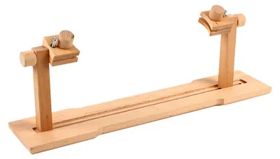 Image de Support pour cadre à broder - Modèle de table - Réglable à 360° - Pour broderie et point de croix - Bois - Montage requis - Bois naturel