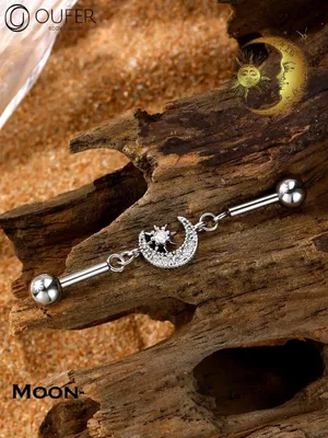 Obrázek produktu pro Řetízkové náušnice - Nerezová ocel - Piercing do helixu - Jedinečný design - Vhodné pro ženy - 38 mm