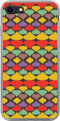 Produktbild von MuchoWow® Handyhülle Schutzhülle Hülle für Telefoonhoesje iPhone SE 2020 Vintage - Retro - Farben - Muster Silikon Softcase Handy Hülle - Kartenbesitzer