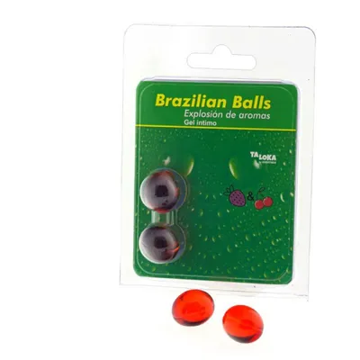 Productafbeelding van Set van 2 Braziliaanse kauwgomballen met aardbei- en kersensmaak