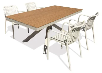 Image de Ensemble repas de jardin 4 places en alu