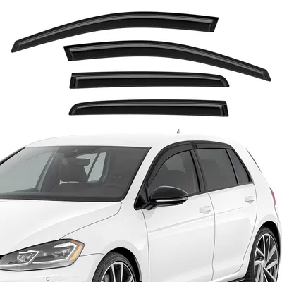 Obrázek produktu pro Deflektory větru, 4 kusy, černá barva, samolepící, pro VW Golf 7 / VII, modely 2014-2020