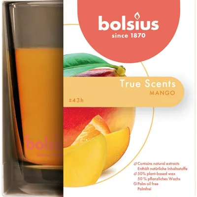 Immagine prodotto di Candela Bolsius Jar True Scents 95/95 mm, profumata, mango, in vetro