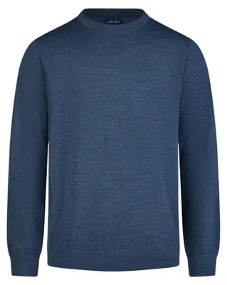 Produktbild von MARVELIS modern fit trui wol, O-hals, rookblauw