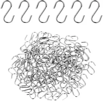Produktbild von Mini S-Haken, 100 kleine S-förmige Haken, 14 mm Metallhaken zum Aufhängen, Platzsparend, S-Haken für Heimwerker, Aufhängen Schmuck, Schlüsselanhänger