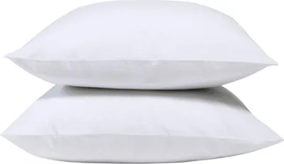 Image de Bleu Calin Lot de 2 Taies d'oreiller 100% Percale de coton - Blanc - 65x65cm