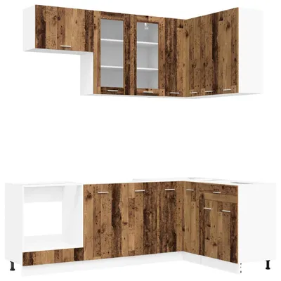 Produktbild von vidaXL Kücheneinheit LYON 8 stk. Altholz Holzwerkstoff