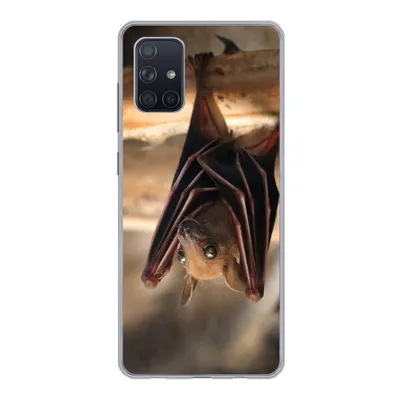 Produktbild von MuchoWow® Handyhülle Schutzhülle Hülle für Samsung Galaxy A51 5G Baby - Fledermaus - Holz Silikon Softcase Handy Hülle - Abbildung