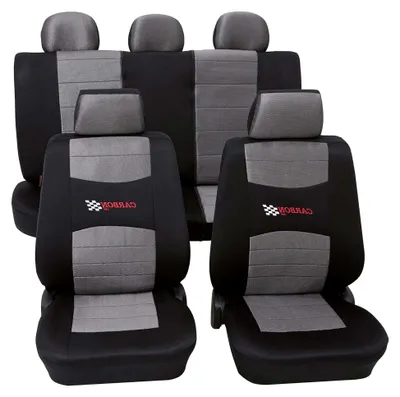 Produktbild von Auto Sitzbezüge Universal Komplett Set 11-teilig - Carbon schwarz, Eco Class mit SAB 1 Vario