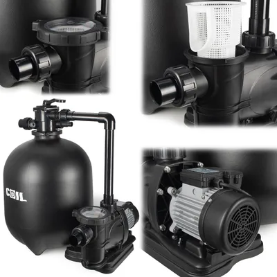 Obrázek produktu pro Samonasávací písková filtrace k bazénu 800W. Výkon 19000l/h, nádrž 125l