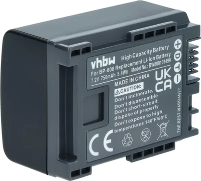 Produktbild von vhbw Akku kompatibel mit Canon Vixia XA25 Videokamera Camcorder (750 mAh, 7,2 V, Li-Ion) + Infochip