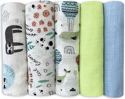 Produktbild von DOLCE SONNO Tetra-Stoffwindeln – 5 Stück – Bunte Windeln aus 100% Baumwolle – Spucktücher – Set 11