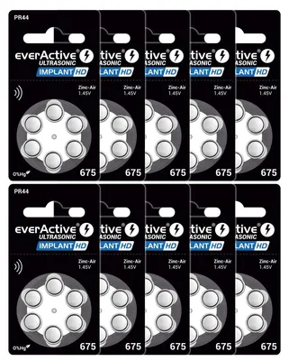 Immagine prodotto di everActive 675, confezione da 60 pezzi, batterie per apparecchi acustici, alta performance, batterie zinco-aria