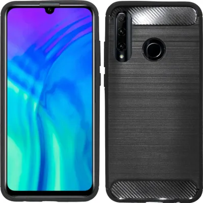 Obrázek produktu pro cofi1453® Silikonové pouzdro Carbon kompatibilní s HONOR 20 LITE Case TPU Soft Mobile Phone Case Cover Protective Cover Black