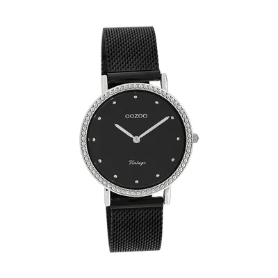 Image de Oozoo métal femme montre analogique à quartz bracelet noir Vintage Series D2UOC20057
