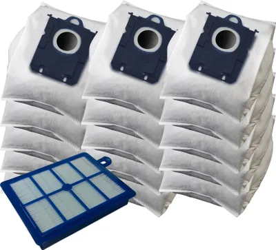 Obrázok produktu pre KOMA SB03PL - Sada 12 vreciek vrátane HEPA filtra pre vysávače AEG, Electrolux, Philips, ktoré používajú vrecká typu S-BAG