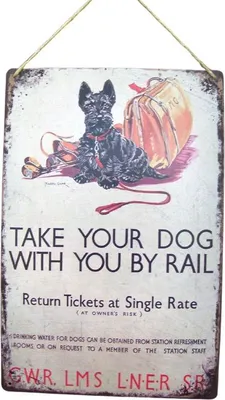 Produktbild von Dekoschild Hund Koffer