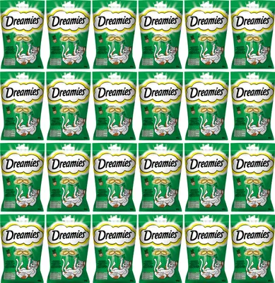 Produktbild von Dreamies Katzensnacks Katzenleckerlis Catnip mit Katzenminze Geschmack 24 x 60g