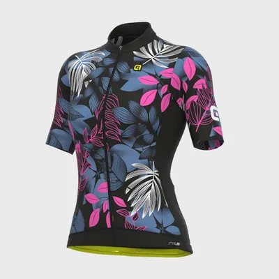 Image de Maillot de cyclisme à manches courtes ALÉ - PR-S GARDEN LADY - Noir/Bleu/Orange/Rose S