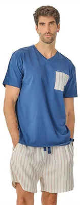 Imagen del producto de Pijama corto de verano para hombre, marca J&J Brothers, modelo JJB22