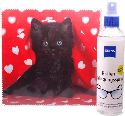 Image de Chiffon en microfibre "chaton noir" taille 18,5*18,5 cm de La Kelnet