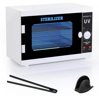UV-Sterilisator 12 l, Desinfektionsschrank mit Timer, 185 nm, Glastür