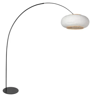Produktbild von Anne Lighting - stehlampe - Curve - schwarz - leinen metall - bogenlampe - E27 - 4642ZW