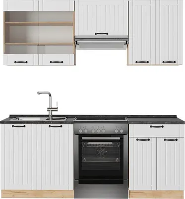 Obrázek produktu pro Kuchyňský kout Vicco Fame-Line Bílý venkovský dům 200 cm , PD Antracit, Model 56692