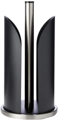 Image de Zeller 27217 Porte-rouleau de papier essuie-tout, acier inoxydable/métal, mat, noir, Ø 15 x 30,5