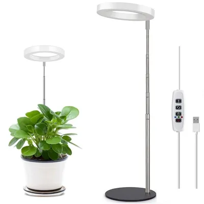 Produktbild von LED teleskopisches Pflanzenwachstumslicht, Vollspektrum Tischwachstumslicht mit automatischem Timer, 4-stufig einstellbare Dimmstufen, 3-teiliges Set