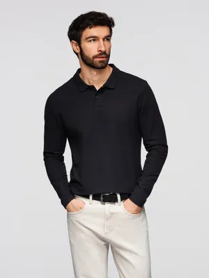 Immagine prodotto di Polo da uomo a maniche lunghe BASIC - Nero M