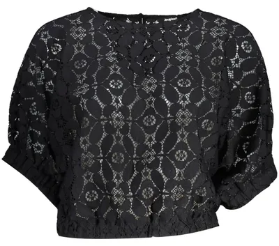 Produktbild von Schwarzes Damen T-Shirt mit Fledermausärmeln und Kontrastdetails