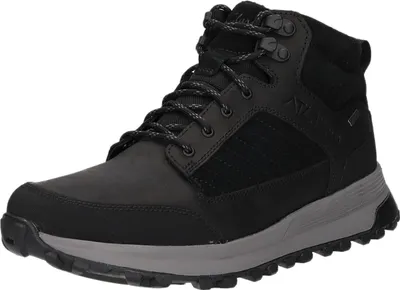 A single black boot is shown against a white background.