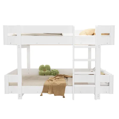 Produktbild von Etagenbett mit 2 Liegeflächen und Lattenrost, 90x200 cm, Kinderbett mit Rausfallschutz, Kiefer
