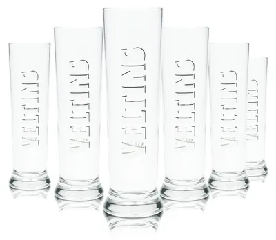 Produktbild von 6x Veltins Bier Glas 0,3l Becher Vancouver Cup Sahm Willi Gläser Tulpe Pokal Bar