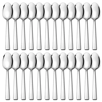 Tafellöffel Set 24 Stück, Edelstahl, 19,5 cm, quadratischer Griff