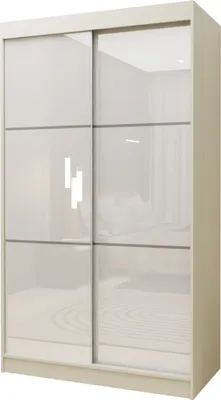 Produktbild von Masseno Schiebetürenschrank VITALE 120 cm Kleiderschrank mit 2 Schubladen Schlafzimmer Schrank 2-türig Kaschmir