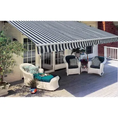 Produktbild von vidaXL Gelenkarmmarkise Handbetrieben 300 cm Blau/Weiß